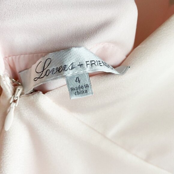 Lovers and Friends Blush Pink Empire Wiast Butterfly Sleeve Front Slit Dress - Picture 7 of 11